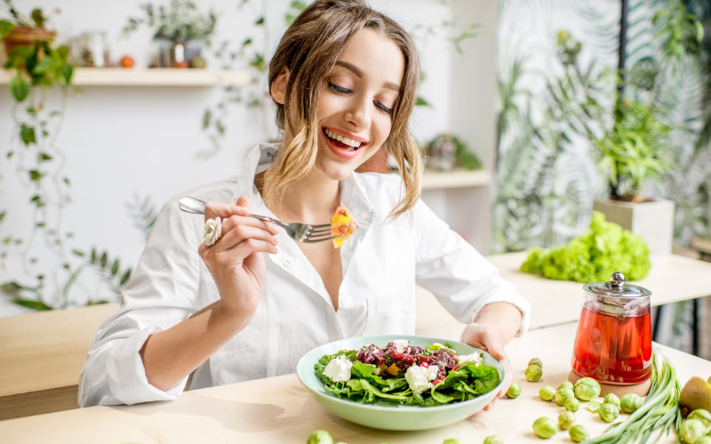 Eating with dental bridge